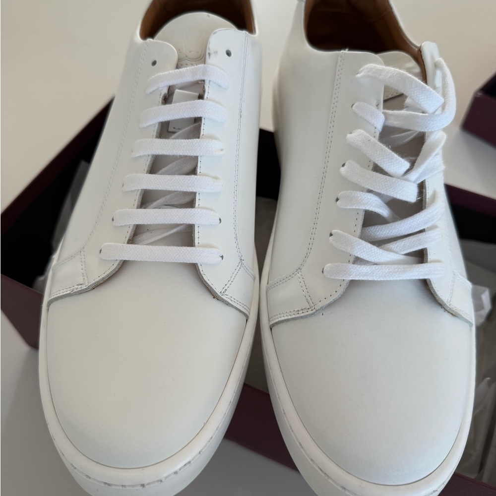 Bruno Magli White Leather Sneakers
